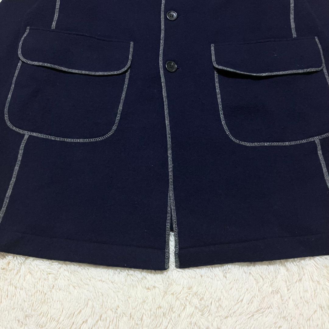 45rpm✨ オーバーサイズ ブランケットステッチ ウール スモックコート