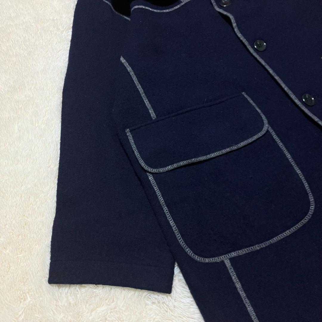 45rpm✨ オーバーサイズ ブランケットステッチ ウール スモックコート