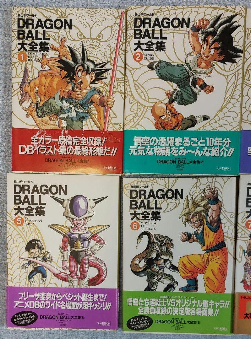 ドラゴンボール 大全集 & ポスター 全巻初版7冊、別冊2冊セット