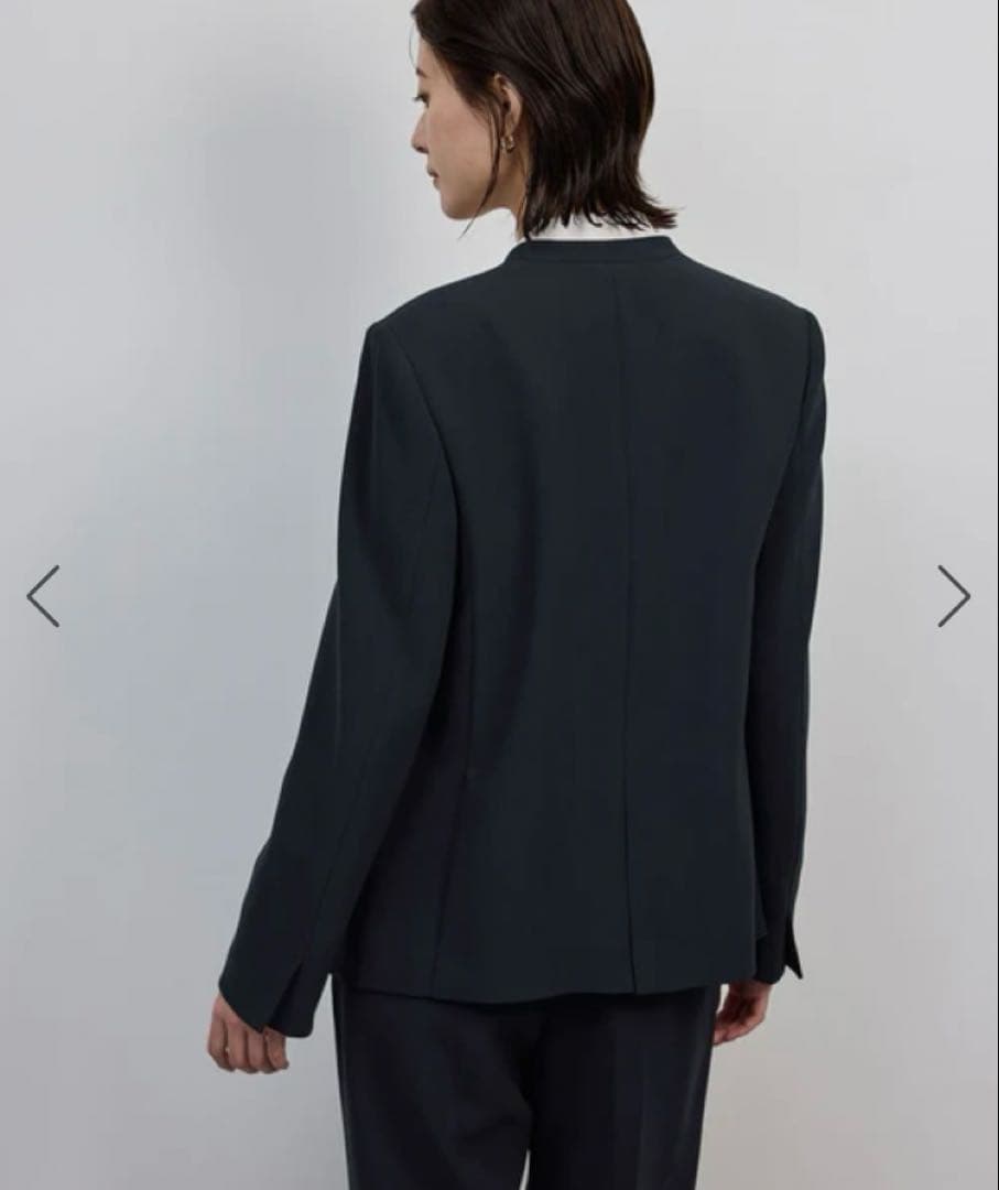 ROPE トリアセダブルクロスＶネックジャケット/イージーケア ネイビー スーツ