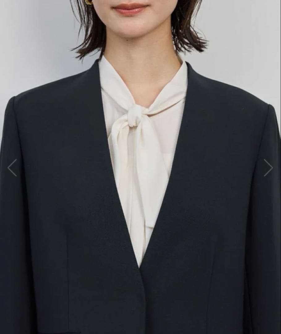 ROPE トリアセダブルクロスＶネックジャケット/イージーケア ネイビー スーツ