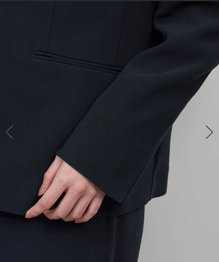 ROPE トリアセダブルクロスＶネックジャケット/イージーケア ネイビー スーツ