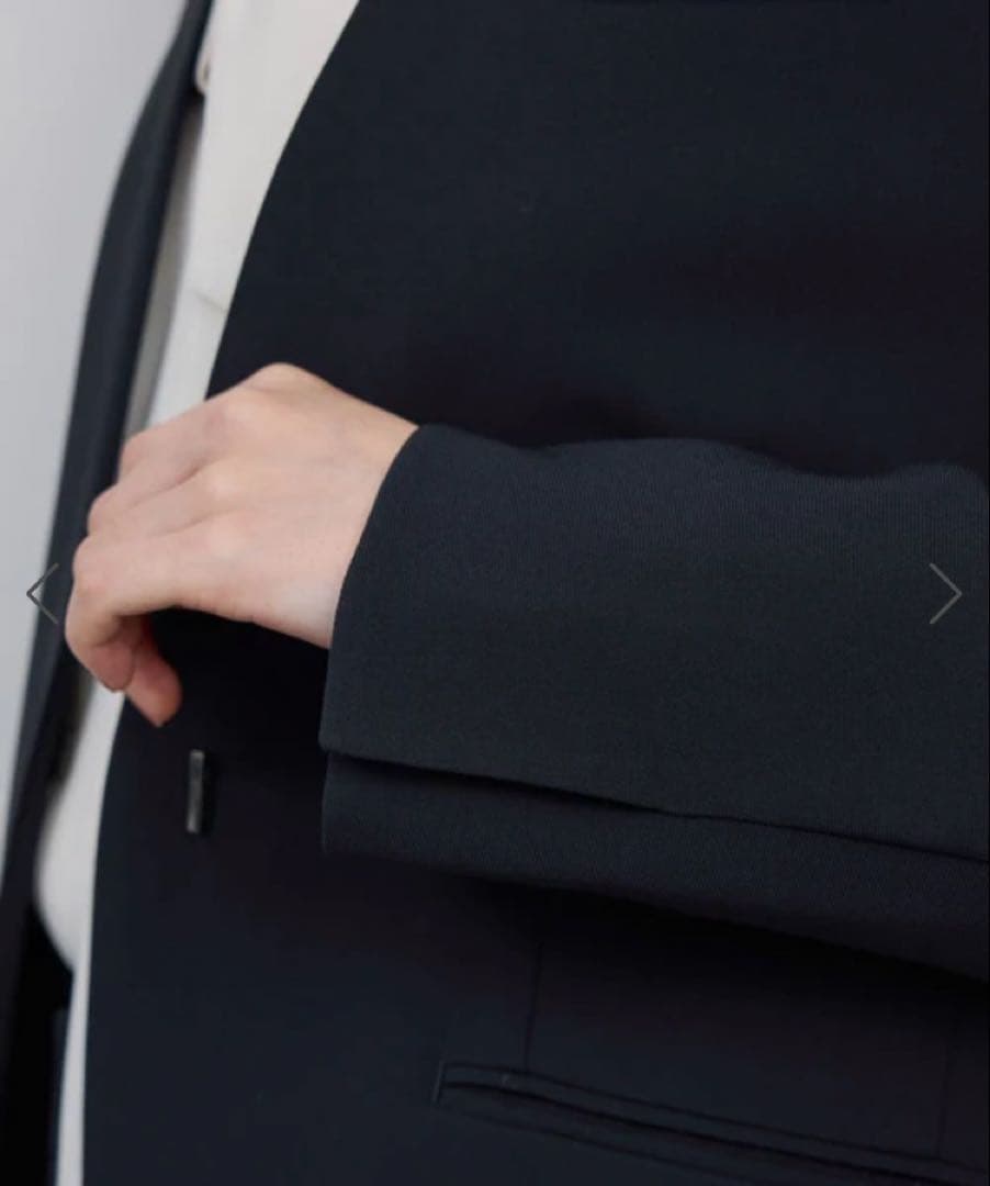 ROPE トリアセダブルクロスＶネックジャケット/イージーケア ネイビー スーツ