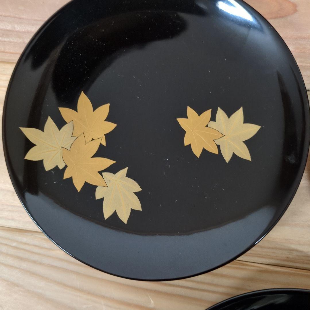 輪島塗　流水桜扇面見返り紅葉煮物椀　５客