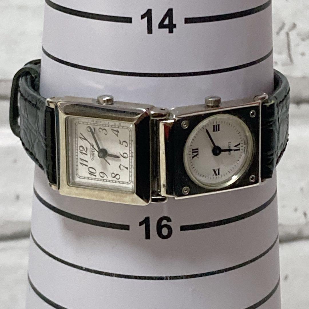 【新品未使用】 AUREOLE 腕時計 デュアルタイム レディース 黒