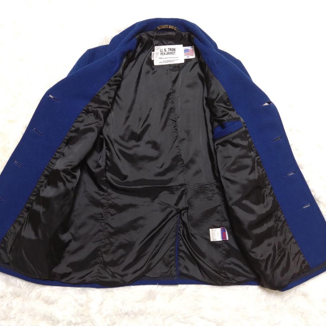 【美品 希少カラー】ショット ピーコート ジャケット ダブル ブルー M相当
