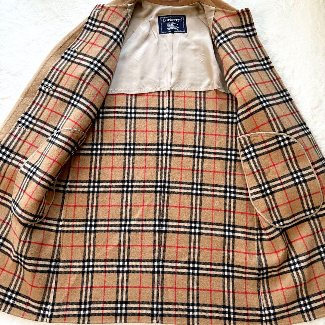 美品　バーバリーズ　チェスターコート　ノバチェック　カシミヤ M ベージュ