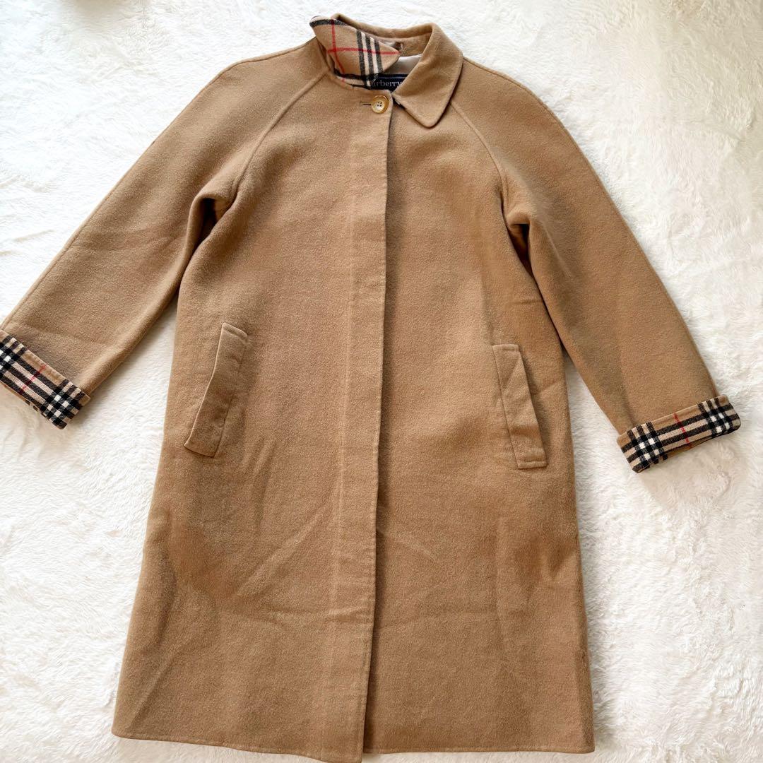 美品　バーバリーズ　チェスターコート　ノバチェック　カシミヤ M ベージュ
