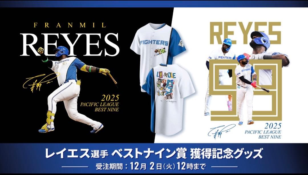 レイエス　ユニフォーム　ベストナイン受賞記念　Lサイズ　新品未開封　受注生産