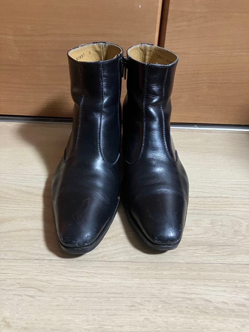 Simon Fournier ヒールブーツ サイドジップ メンズ スムース