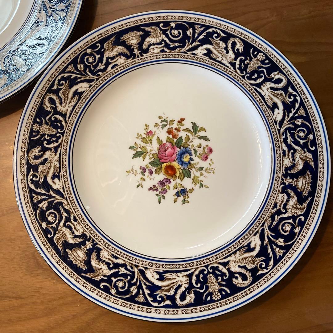 フロレンティーン　コバルト　フラワー　大皿　プレート　27㎝