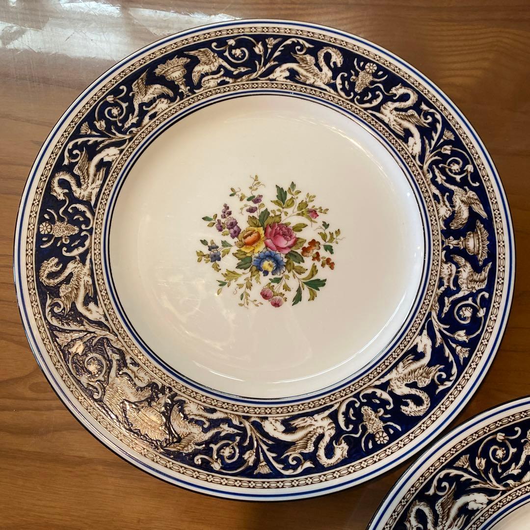 フロレンティーン　コバルト　フラワー　大皿　プレート　27㎝