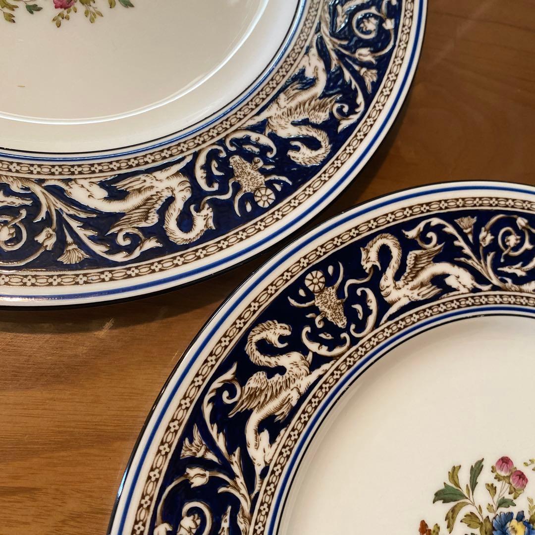 フロレンティーン　コバルト　フラワー　大皿　プレート　27㎝