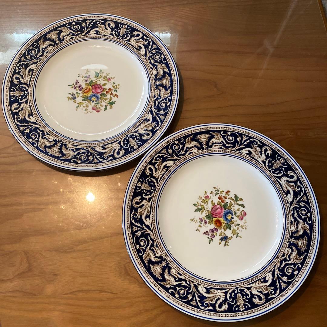 フロレンティーン　コバルト　フラワー　大皿　プレート　27㎝