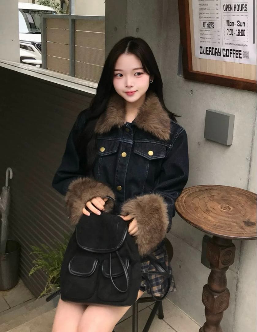 emmy 2WAYファータッチデニムジャケット 即日発送可