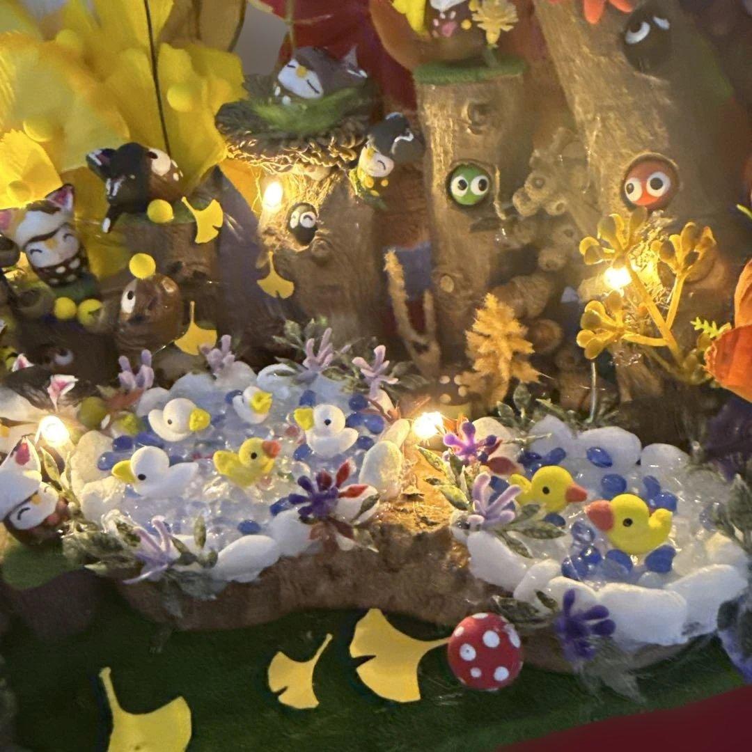 どんぐりアート♡猫帽子　紅葉狩りBIGオブジェ♡