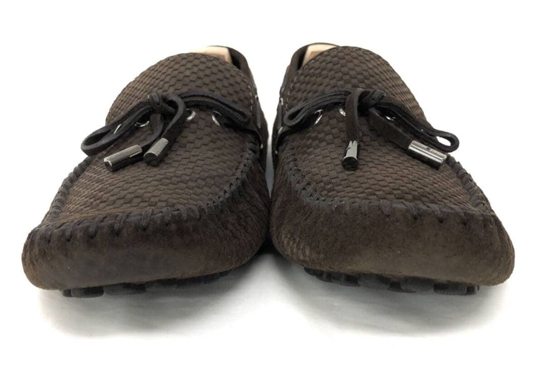 03079LOUISVUITTONルイヴィトンダミエスエードドライビングシューズ