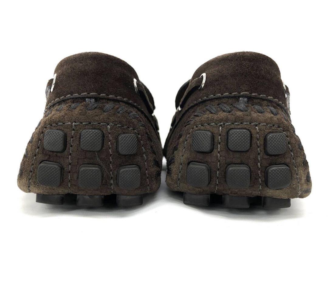 03079LOUISVUITTONルイヴィトンダミエスエードドライビングシューズ