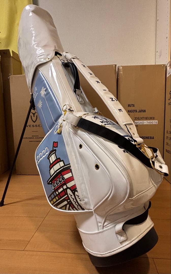 muta MARIN ムータマリン エナメル スタンドキャディバッグ 灯台 美品