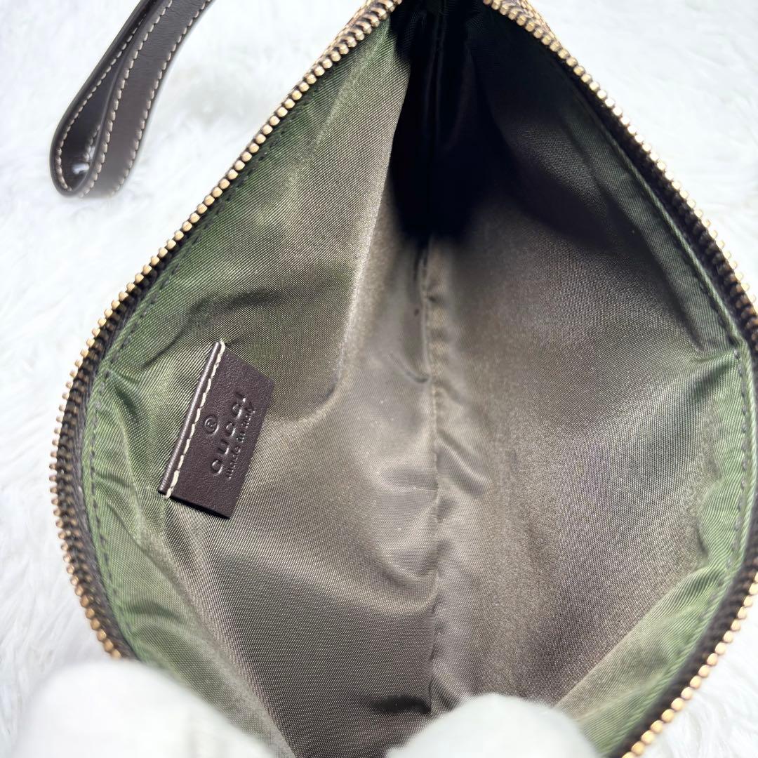 ✨箱あり✨ グッチ GGキャンバス フレンチブル ポーチ ストラップ ベージュ