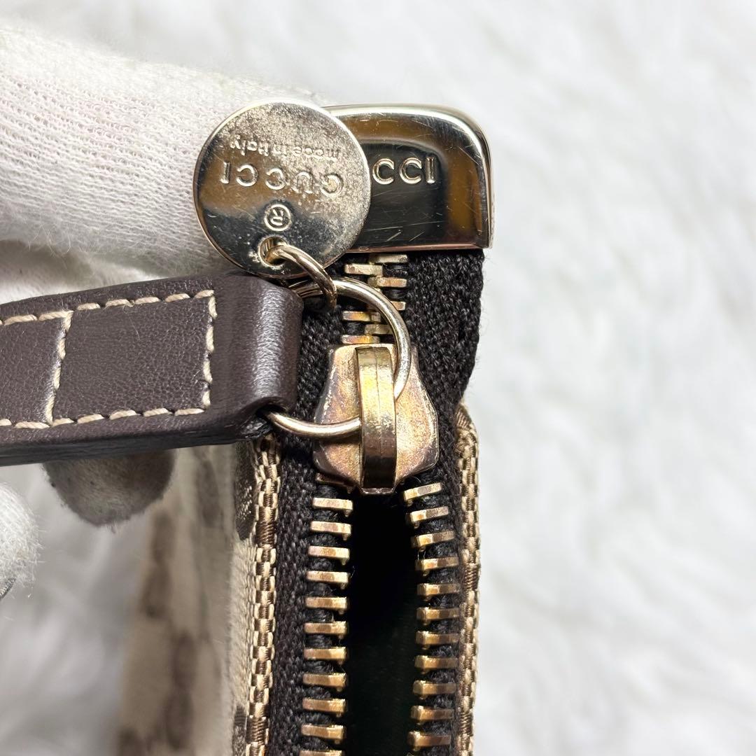 ✨箱あり✨ グッチ GGキャンバス フレンチブル ポーチ ストラップ ベージュ