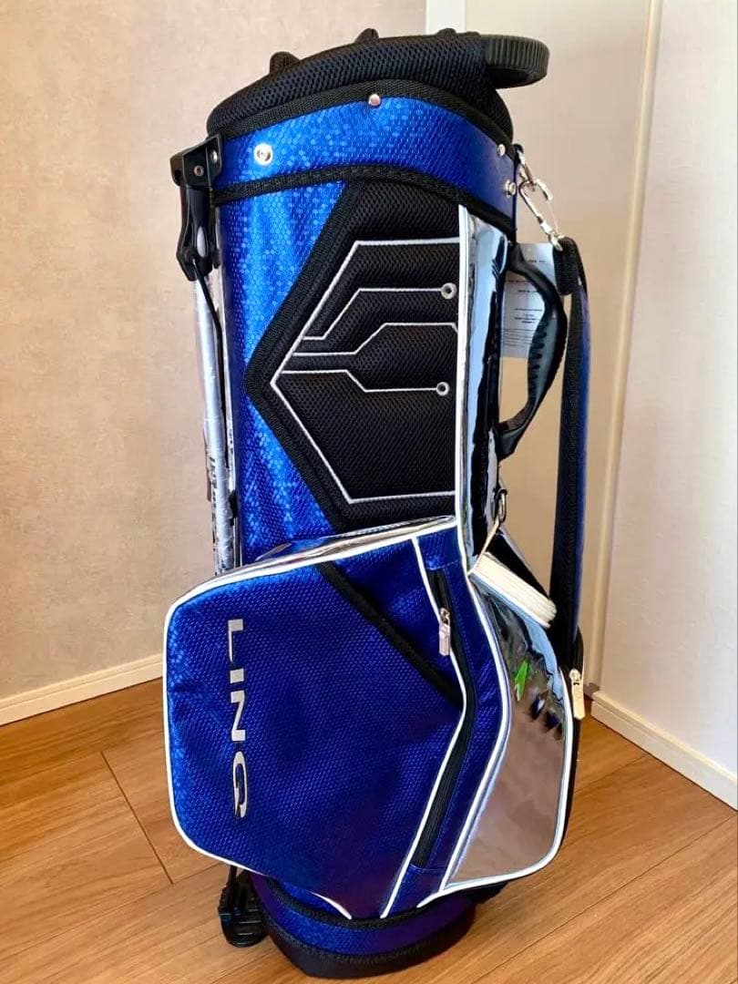 【新品】USTマミヤ スタンド式キャディバッグ（ブルー）