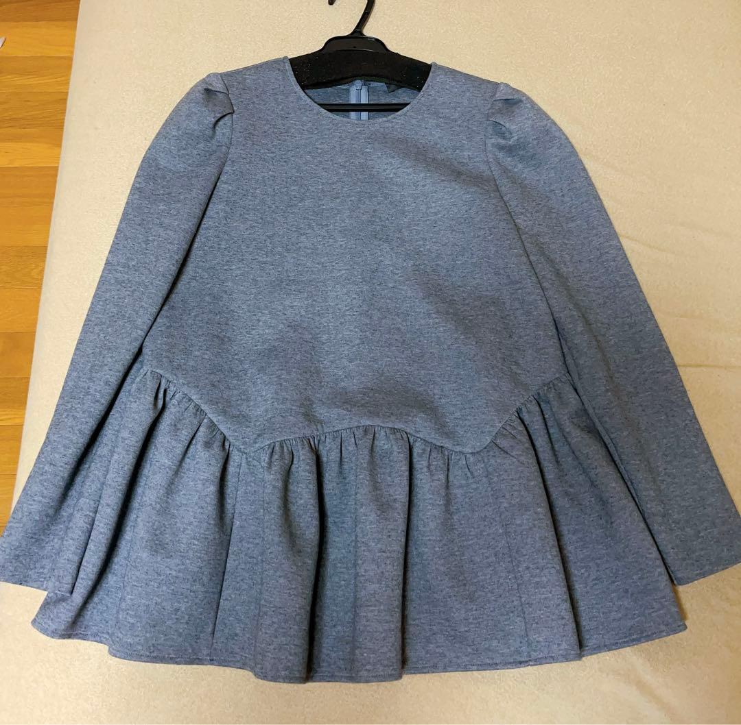 エムプルミエ　ダンボールニットペプラムカットソー