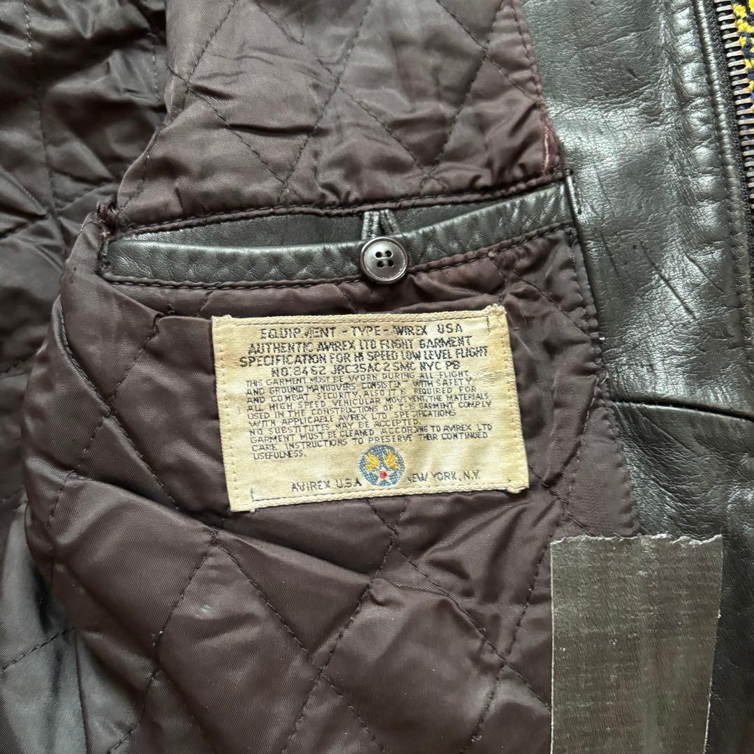 AVIREX アヴィレックス スタジャン 牛革 アーチロゴ 黒 L