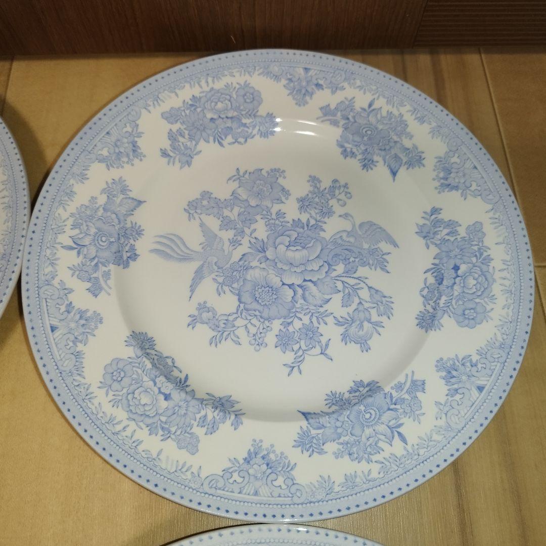 【4枚セット】バーレイ　ブルーアジアティックフェザンツ　ディナープレート25cm