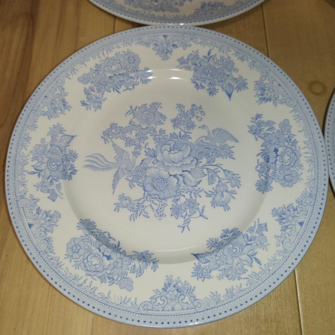 【4枚セット】バーレイ　ブルーアジアティックフェザンツ　ディナープレート25cm