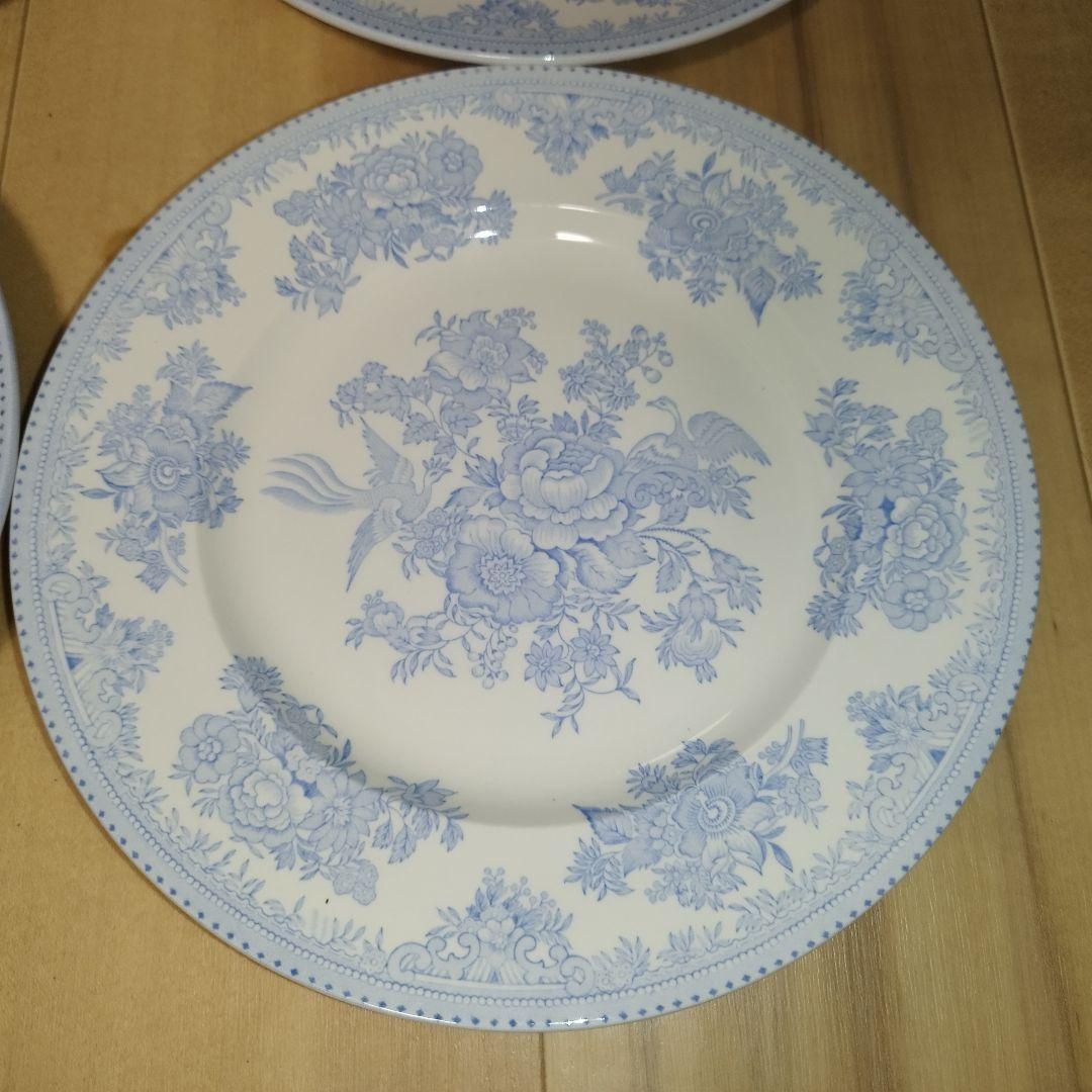 【4枚セット】バーレイ　ブルーアジアティックフェザンツ　ディナープレート25cm