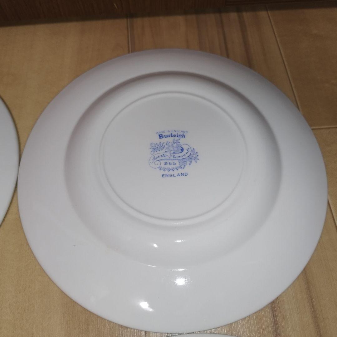 【4枚セット】バーレイ　ブルーアジアティックフェザンツ　ディナープレート25cm