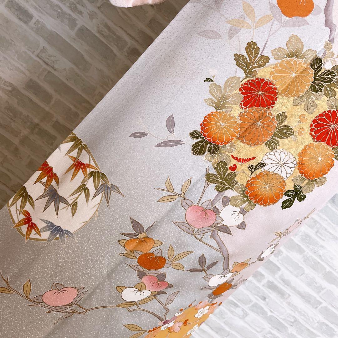 訪問着　フルセット　花丸紋　橘　ますいわ屋　金彩加工　着物　L4