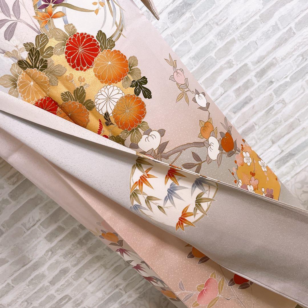 訪問着　フルセット　花丸紋　橘　ますいわ屋　金彩加工　着物　L4