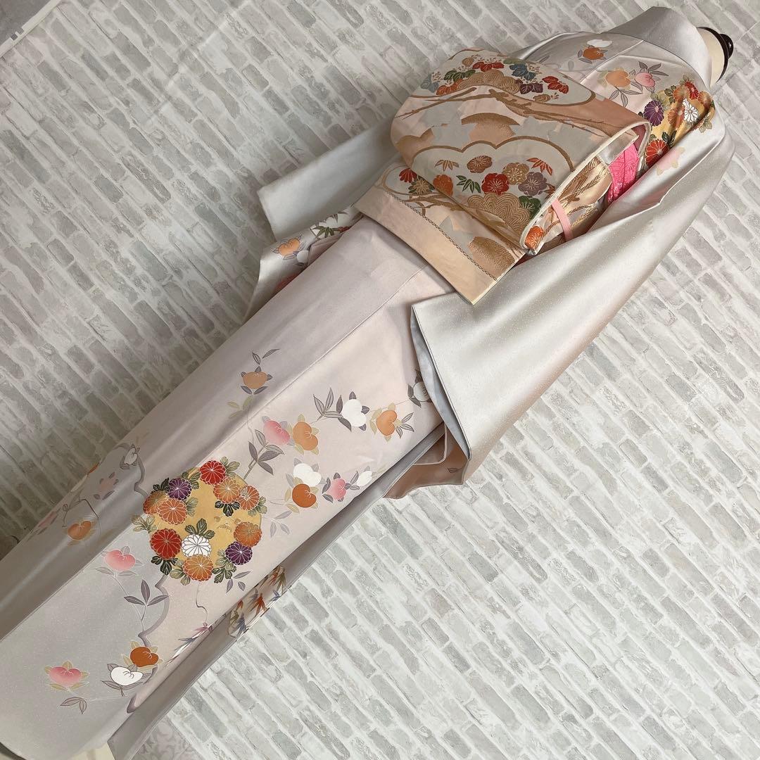 訪問着　フルセット　花丸紋　橘　ますいわ屋　金彩加工　着物　L4