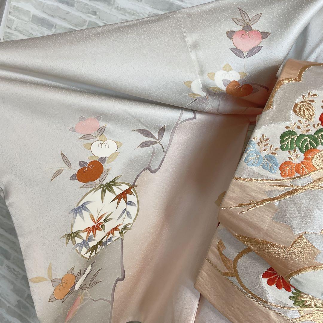 訪問着　フルセット　花丸紋　橘　ますいわ屋　金彩加工　着物　L4