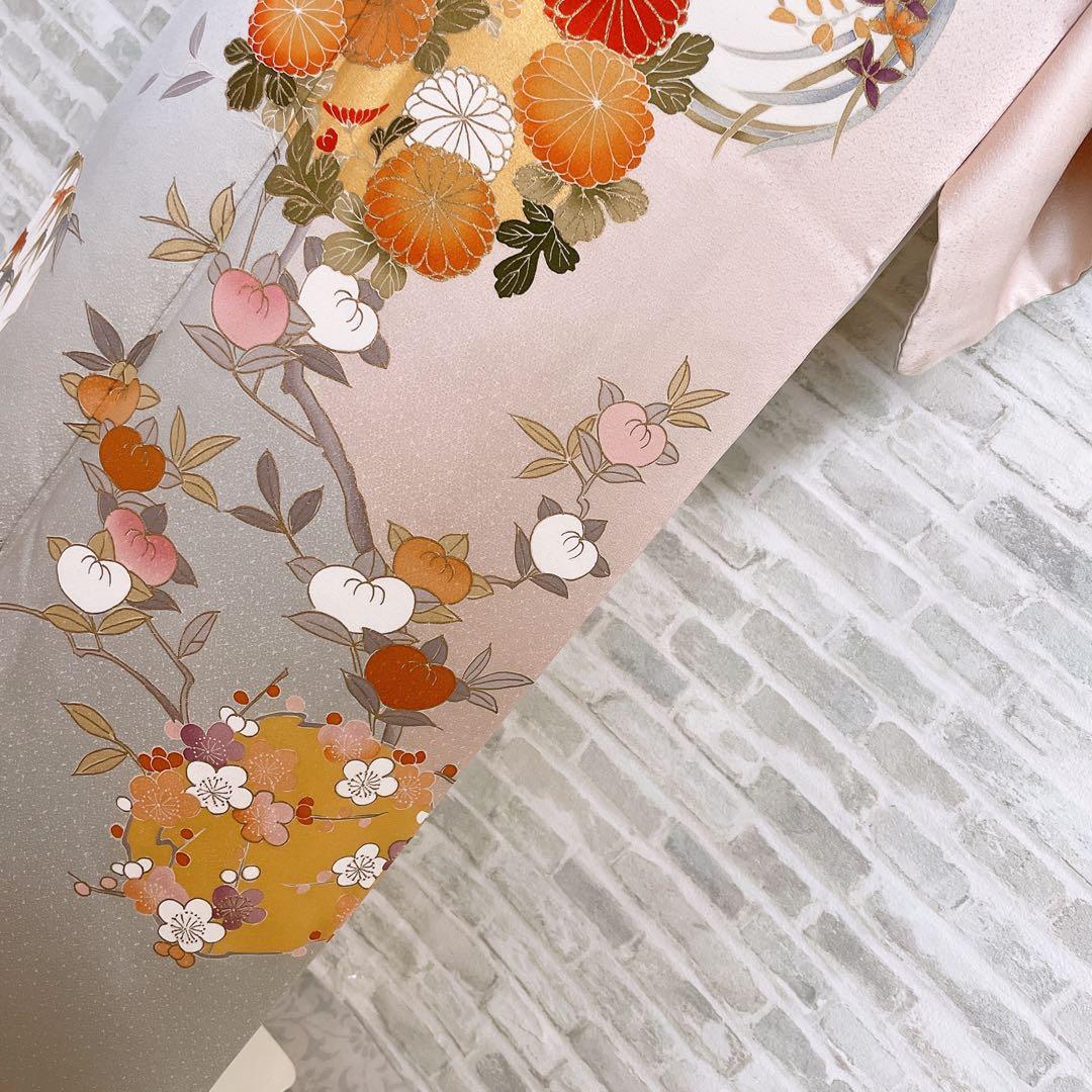 訪問着　フルセット　花丸紋　橘　ますいわ屋　金彩加工　着物　L4