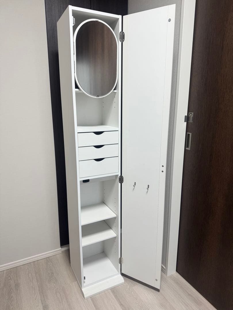 塩川光明堂 メイクタワー メルヴィ 姿見　メイク収納　ミラー付き収納