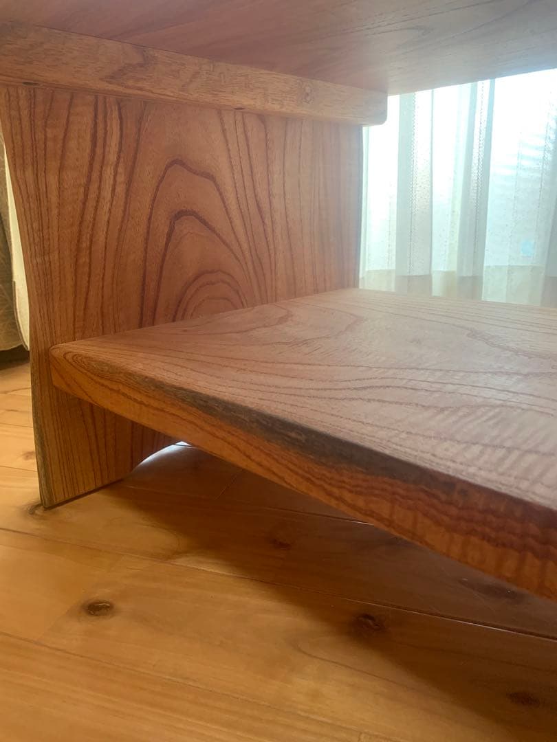 最終値下げ✨勿体ない利用&重厚リビングローテーブル、TVボード(栴檀一枚板天板)