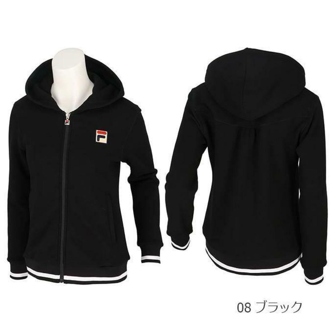 フィラ　FILA　テニスウェア　レディース　L　フルジップパーカー　ブラック