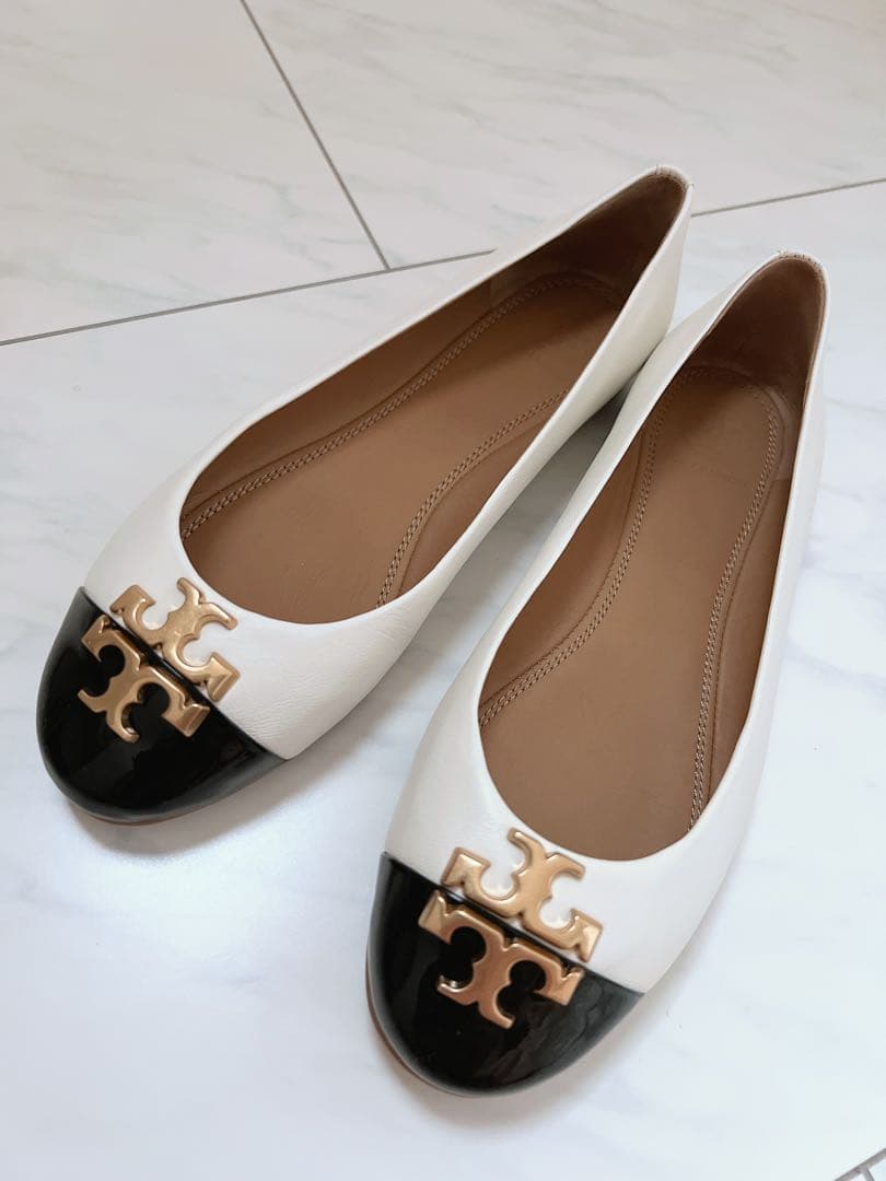 フラットシューズ ホワイト ブラック