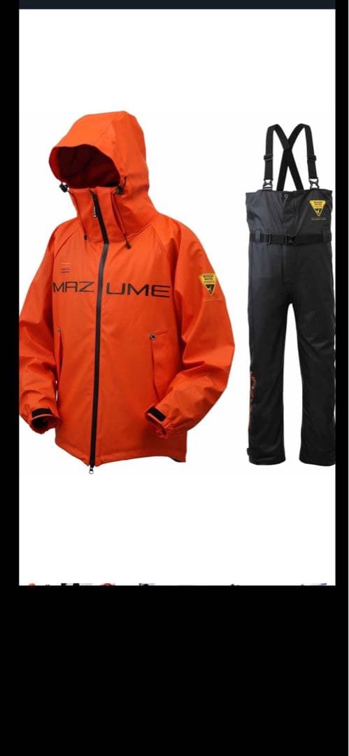 MAZUME フィッシングスーツ(上下セット) オレンジ