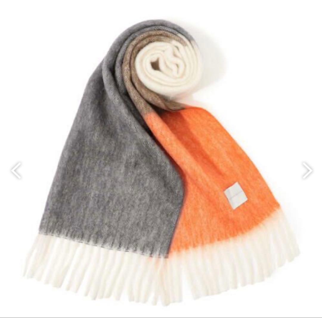 TOMORROWLAND マフラー　モヘヤウール ナイロン ステップダイストール