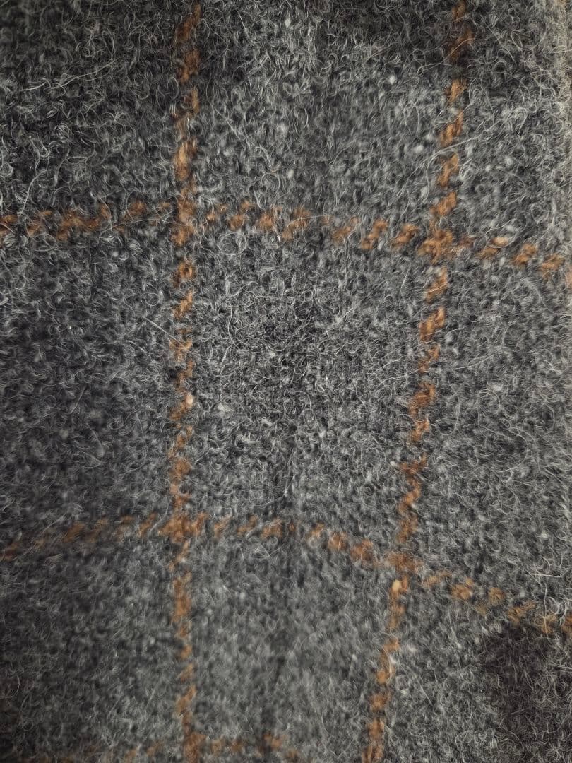 美品 ! D-due デ・ドゥエ チェック柄ウール混ジャケットコート