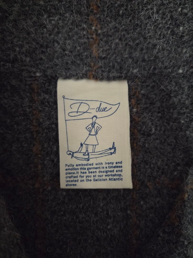 美品 ! D-due デ・ドゥエ チェック柄ウール混ジャケットコート