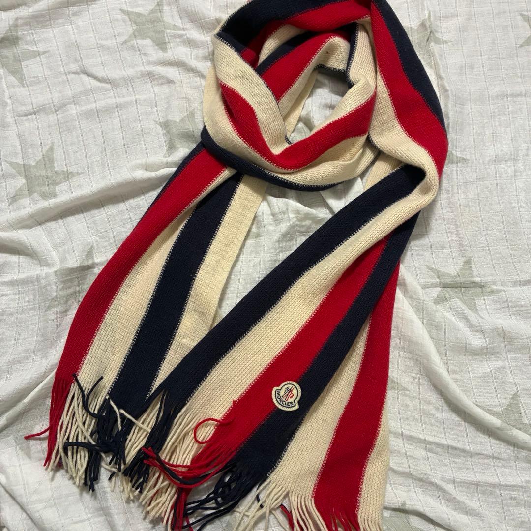 MONCLER トリコロールカラー　マフラー