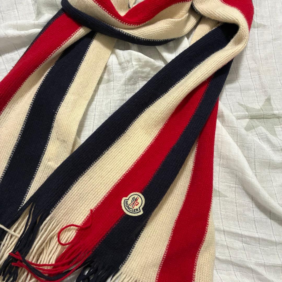 MONCLER トリコロールカラー　マフラー