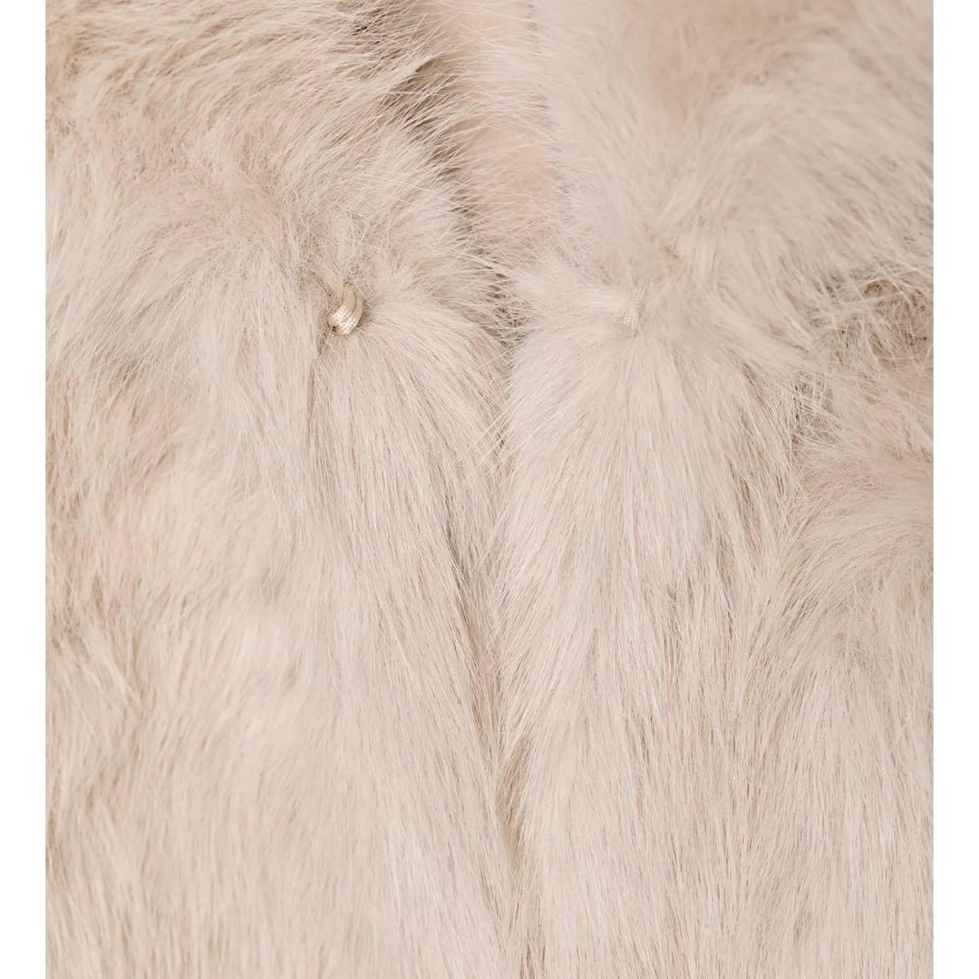 ZARA フェイクファーショートコートラペルカラー XS 新品 エクリュ