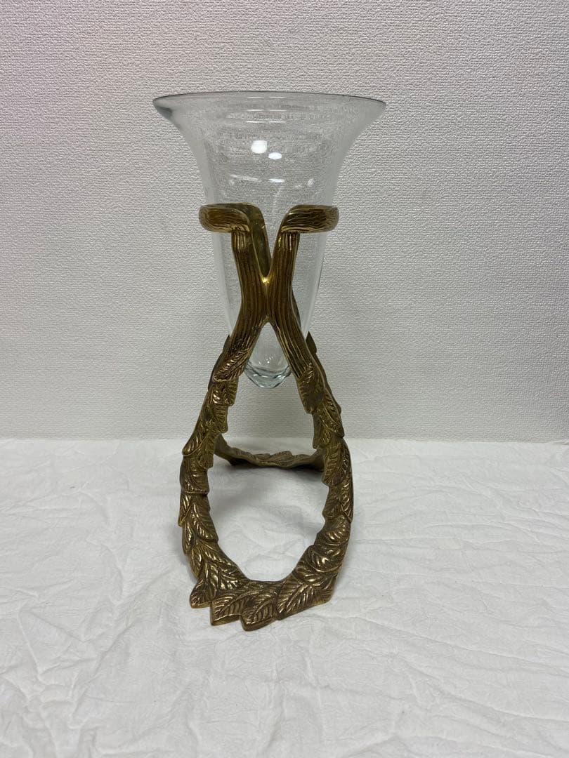豪華/エレガント/真鍮/ブラス/ガラス/花瓶/フラワーベース