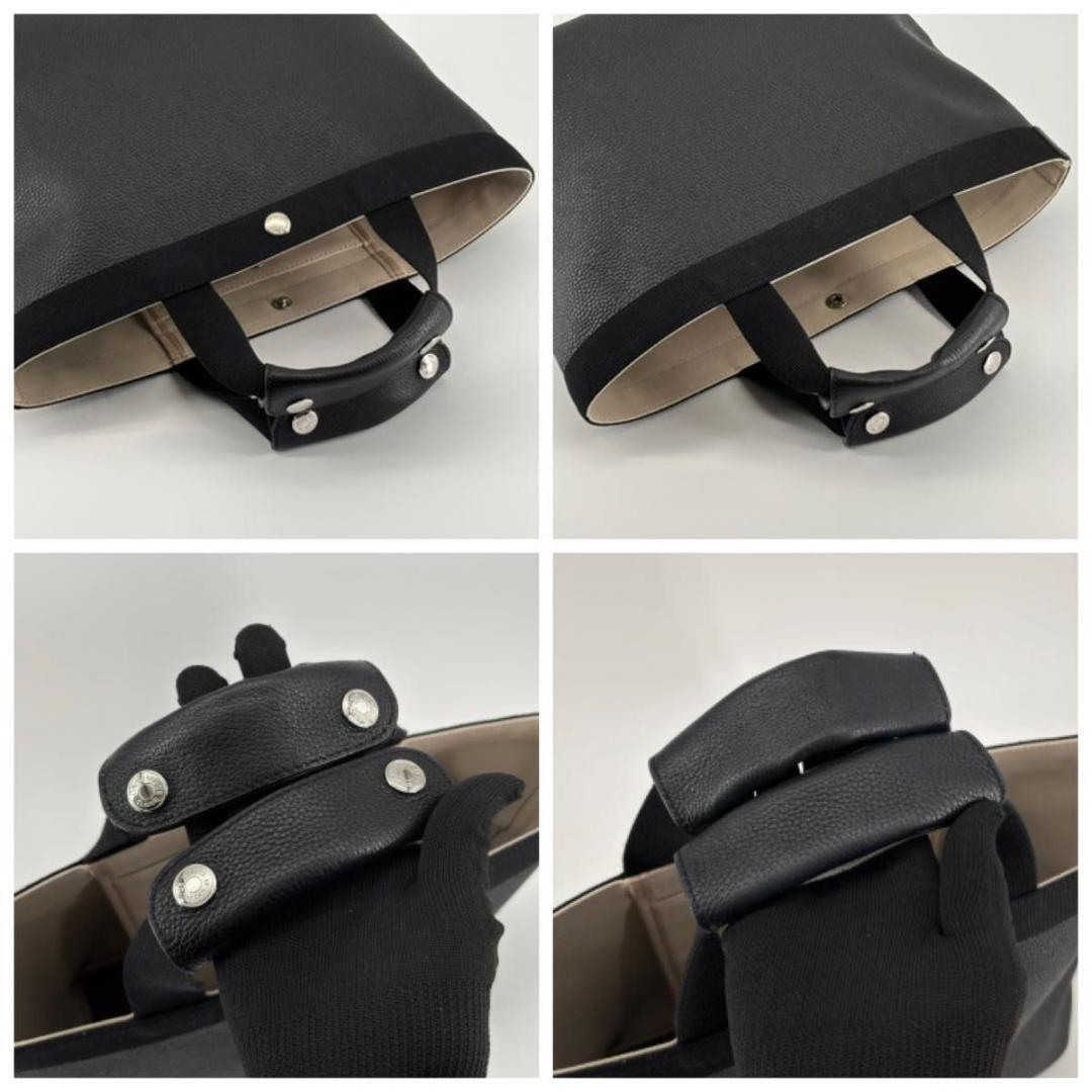 新品に近い エルベシャプリエ 704gp 舟型 M スクエアトート ノワール